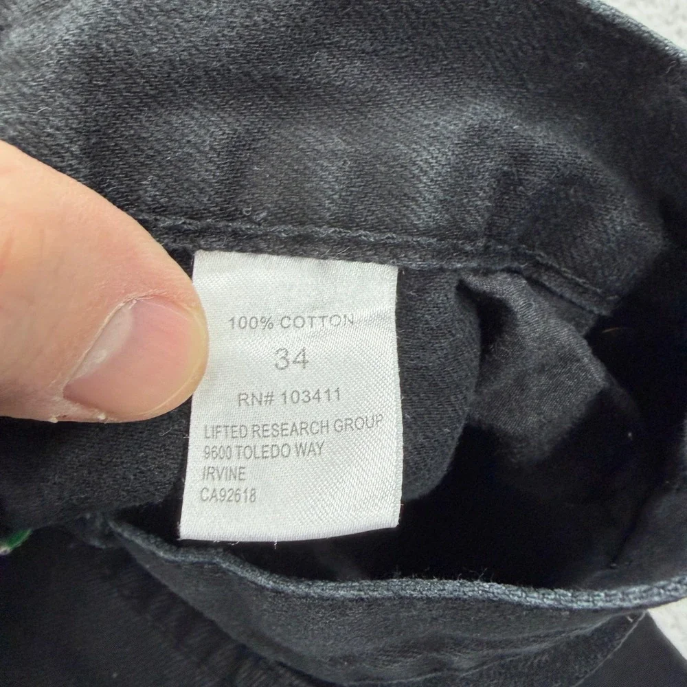 LRG Grass Roots Classic 47 Fit Mens Black Relaxed Taper Denim Jean 34x30 J105048